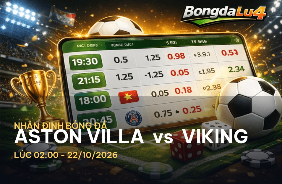 Bongdalu soi kèo hôm nay: Nhận định trận Aston Villa vs Viking Bongdalu soi kèo hôm nay: Nhận định trận Aston Villa vs Viking