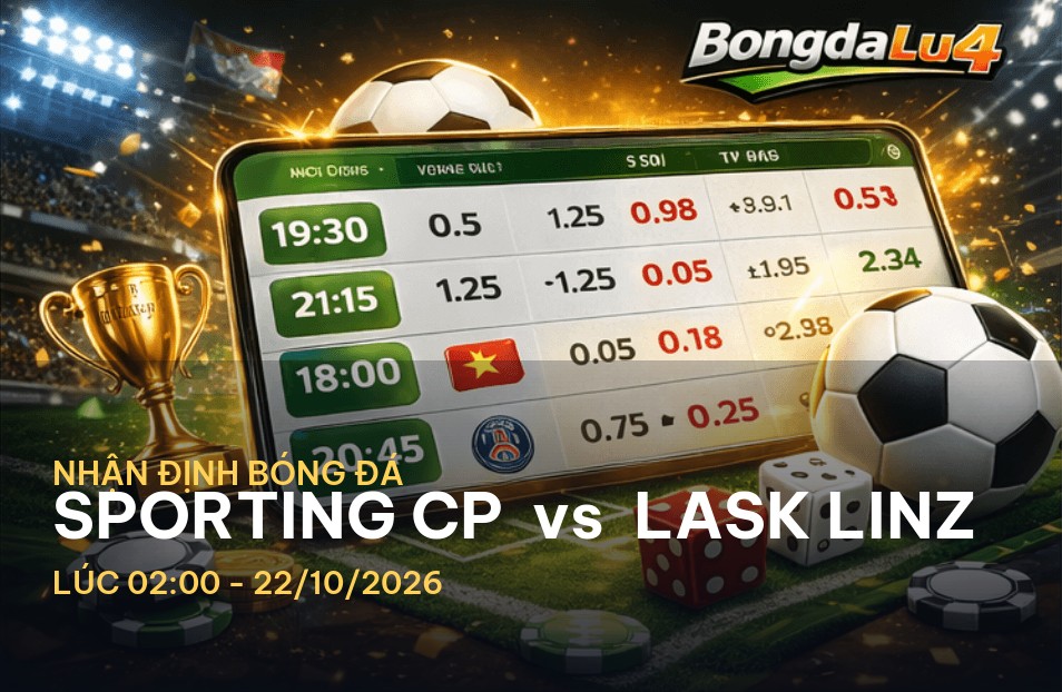 Bongdalu soi kèo hôm nay: Nhận định trận đấu Sporting CP vs LASK Linz Bongdalu soi kèo hôm nay: Nhận định trận đấu Sporting CP vs LASK Linz