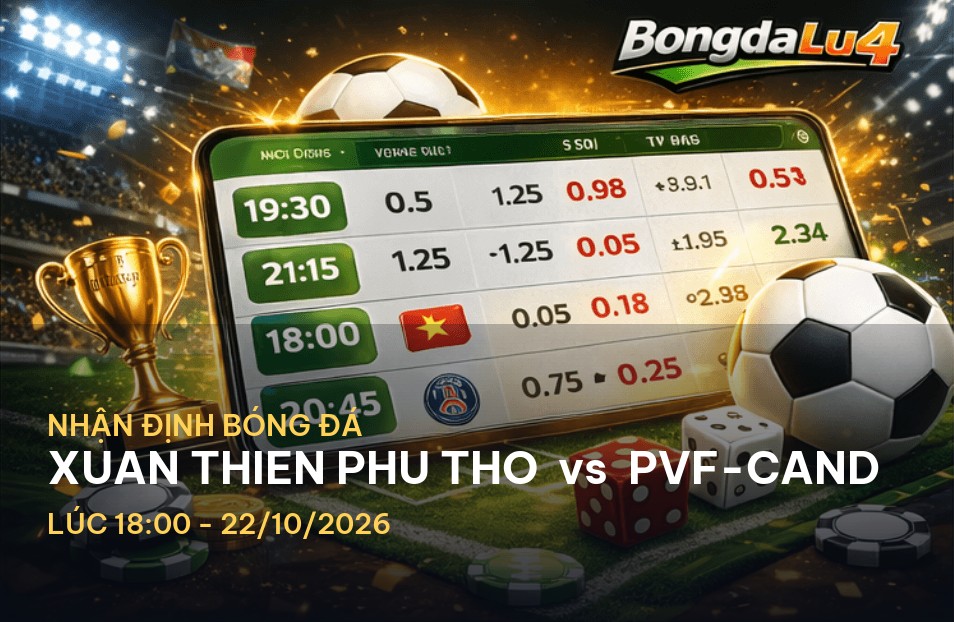 Bongdalu soi kèo hôm nay: Xuan Thien Phu Tho vs PVF-CAND Bongdalu soi kèo hôm nay: Xuan Thien Phu Tho vs PVF-CAND