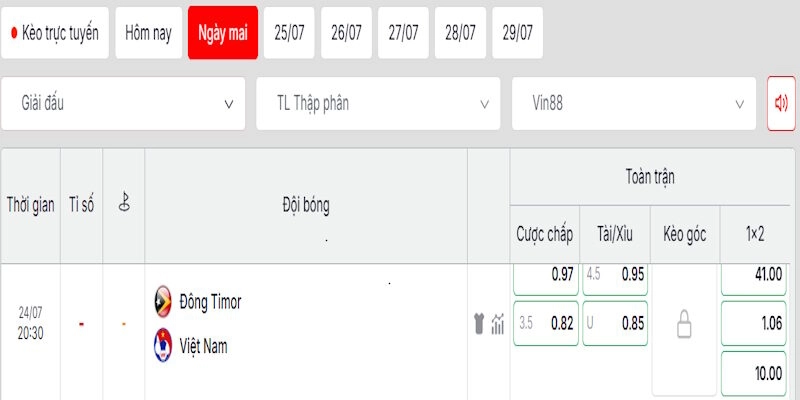 Phân tích kèo cược trong trận đấu giữa Timor Leste vs Việt Nam